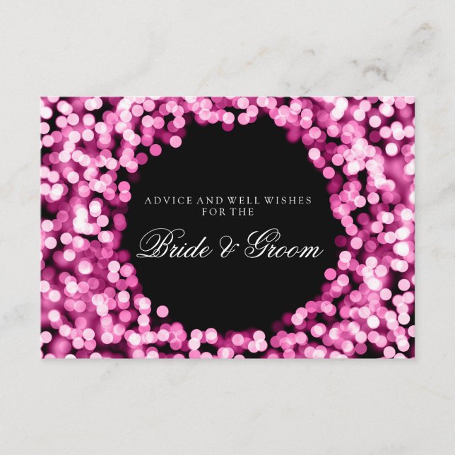 Carte de conseil mariage rose étincelante (Devant)