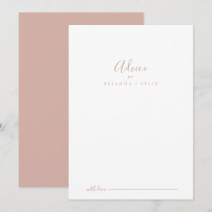 Carte de conseil Mariage rose Gold Simple Minimali