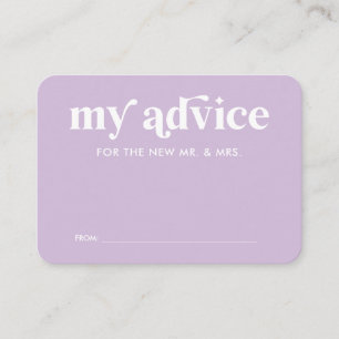 Carte de conseil Mariage violet été