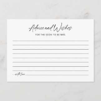 Carte de conseil minimaliste en Fête des mariées