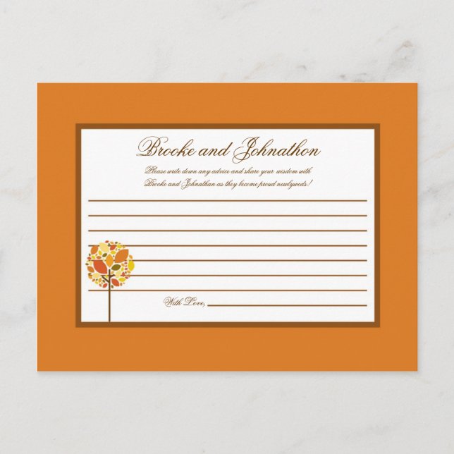 Carte de conseil moderne arbre d'automne automne a (Devant)