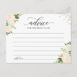 Carte de conseil moderne Green Gold Floral Words
