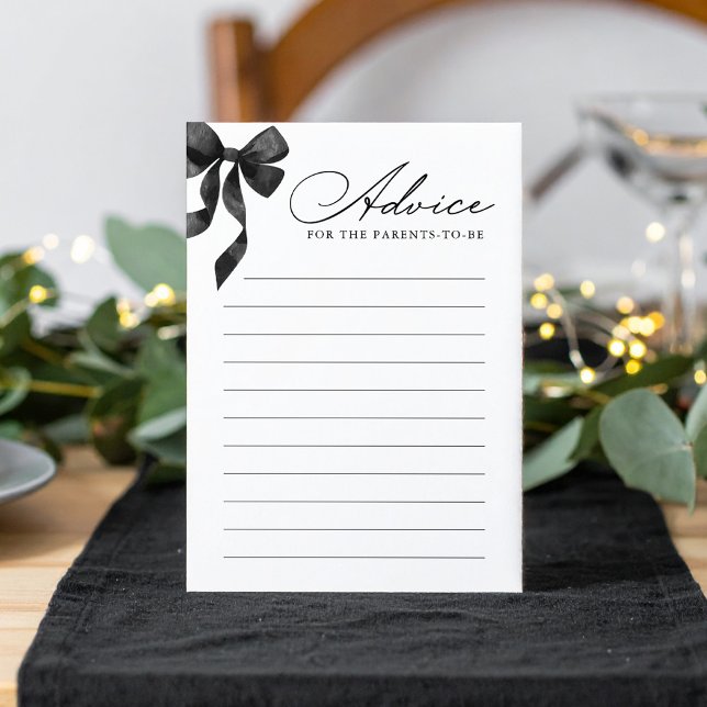 Carte de conseil pour Baby shower noir (Créateur téléchargé)