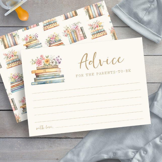 Carte de conseil pour bébé thème du livre (Book Theme Baby Shower  Advice Card by Painted Paperie
)