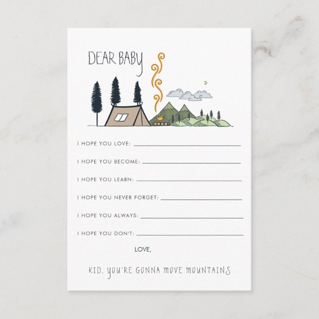 Carte de conseil pour bébés | L'aventure commence (Devant)