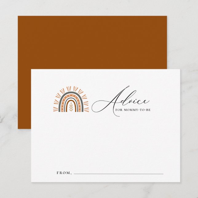 Carte de conseil pour le Baby shower Arc-en-Ciel d (Devant / Derrière)