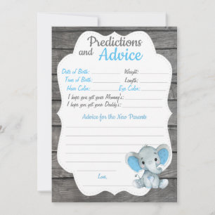 Carte de conseil pour le Baby shower Elephant Boy