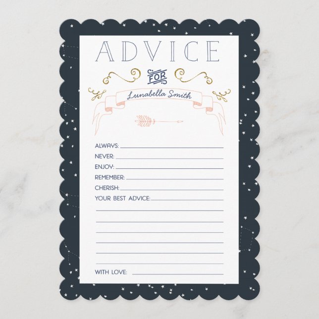 Carte de conseil pour le Baby shower Twinkle Littl (Devant)