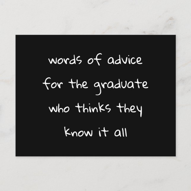 Carte De Conseil Pour Le Parti Gradué Drôle (Devant)