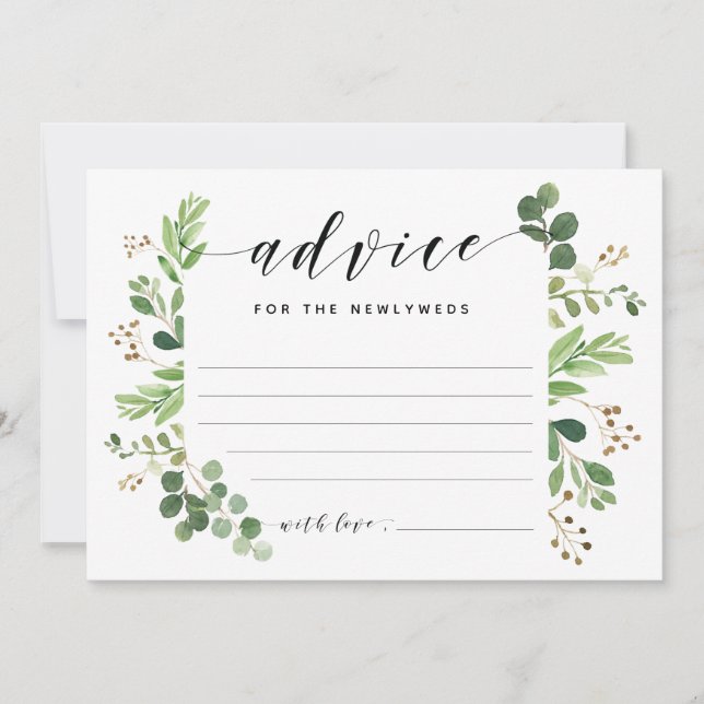 Carte de conseil pour les NOUVEAUX MARIÉS (Devant)