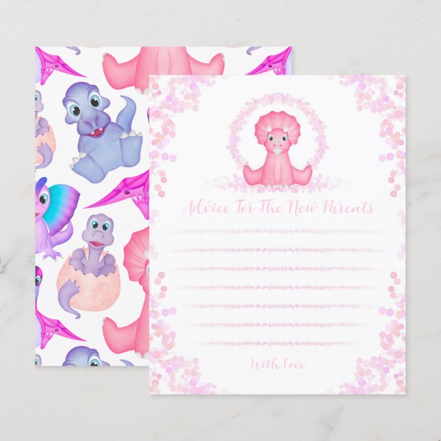 Carte de conseil pour les parents de Baby showers  (Devant / Derrière)