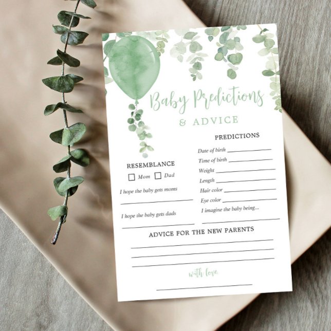 Carte de conseil pour les prédictions de bébé sans (Créateur téléchargé)