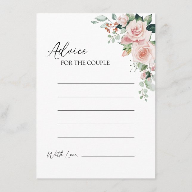 Carte de conseil pour Mariage blanc flou (Devant)
