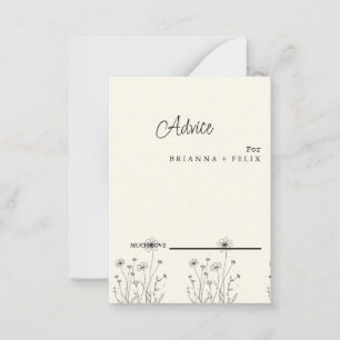 Carte de conseil pour Mariage Fleur sauvage coloré