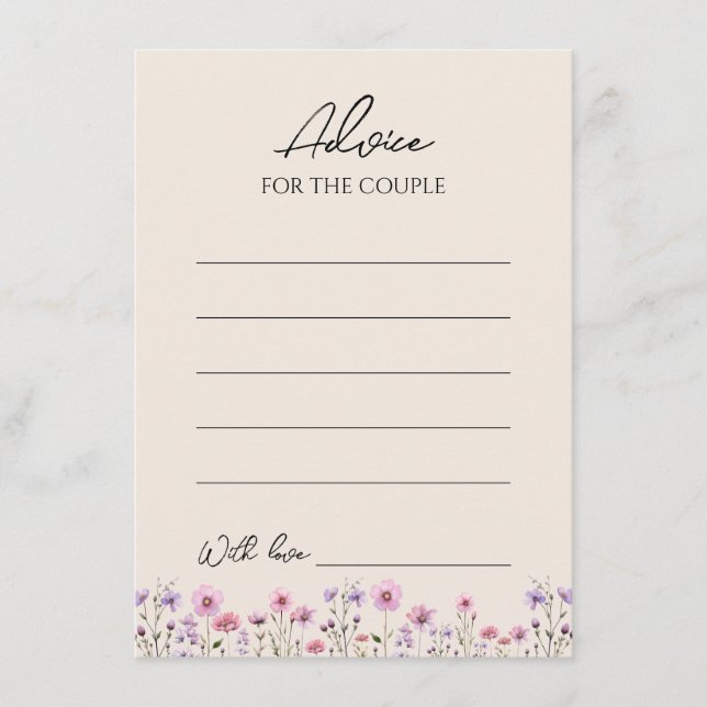 Carte de conseil pour Mariage Fleur sauvage modern (Devant)