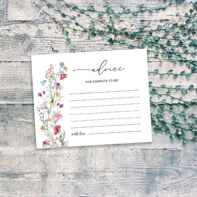 Carte de conseil pour parents fleurs sauvages (Créateur téléchargé)