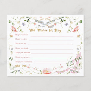 Carte de conseil pour Stork Fleur sauvage Ribbon