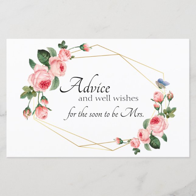 Carte de conseil rose vif (Devant)