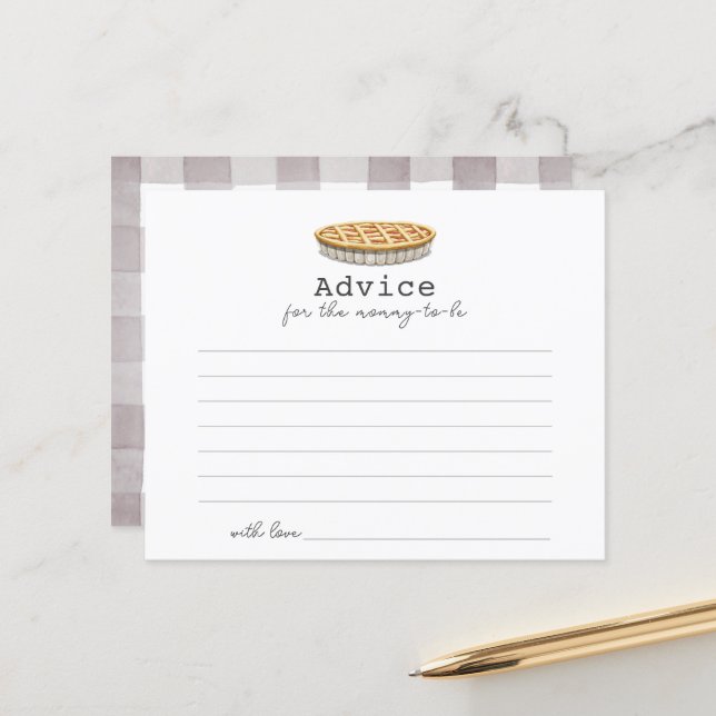 Carte de conseil sur le Baby shower à tarte Little (Devant/Arrière en situation)
