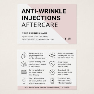 Carte de conseils après injections anti-rides Boto