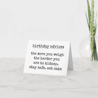 Carte de conseils d'anniversaire drôle Citation hu