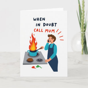 Carte de conseils de maman de cuisine enflammée
