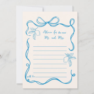 Carte de conseils de mariage au citron dessinée à