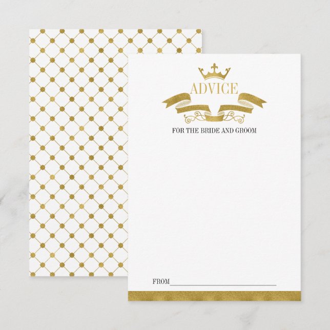 Carte de conseils de mariage Classique Gold Crest (Devant / Derrière)