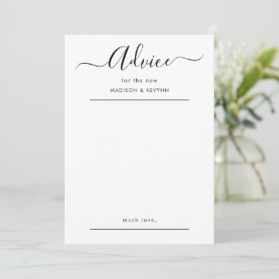 Carte de conseils de mariage élégante