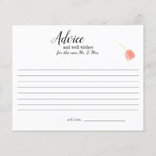 Carte de conseils Élégantes Tulipes Roses Douces