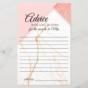 Carte de conseils en marbre rose et or moderne