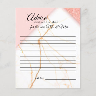 Carte de conseils en marbre rose et or moderne