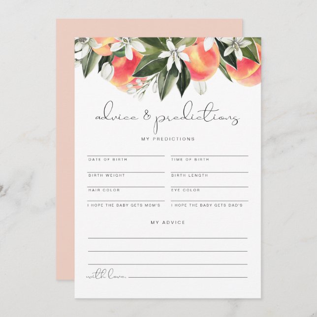 Carte de conseils et de prédictions pour bébé SAVA (Devant / Derrière)