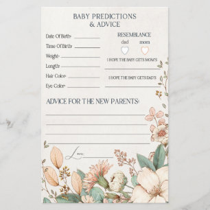 carte de conseils et de prédictions pour une baby