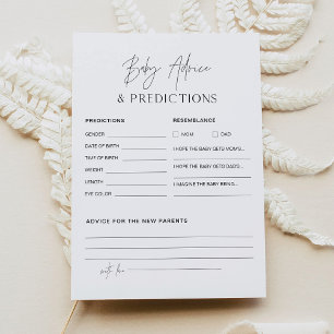 Carte De Conseils Et De Prédictions Sur Le Baby sh