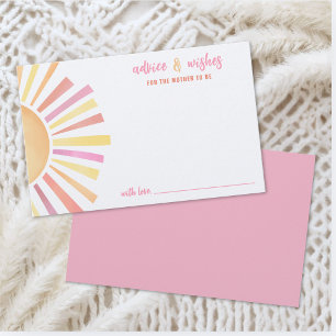Carte de conseils et vœux pour Baby Shower Soleil