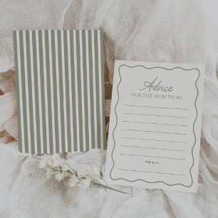 Carte de conseils pour Baby Shower à carreaux vert