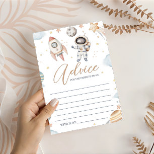 Carte de conseils pour Baby Shower astronaute dans