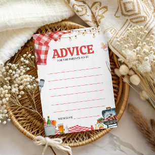 Carte de conseils pour Baby Shower Backyard BBQ