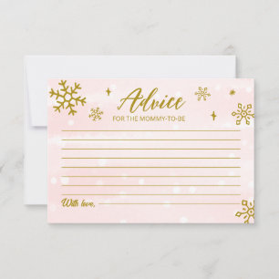 Carte de conseils pour Baby Shower d'hiver Flocons