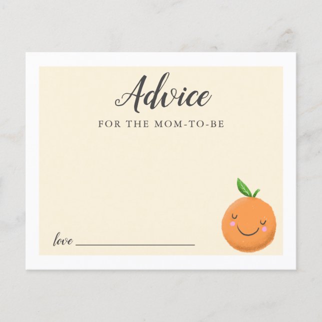Carte de conseils pour Baby Shower 'Petit Jaune Ad (Devant)