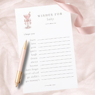 Carte de conseils pour bébé fille Little Tini Wish