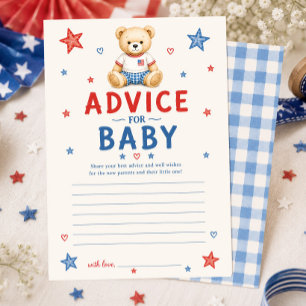 Carte de conseils pour bébé Rouge Blanc & À Venir