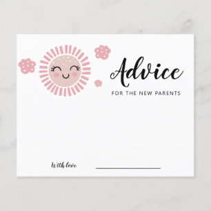 Carte de conseils pour la baby shower fille au sol