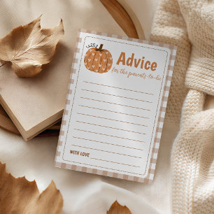 Carte de conseils pour les parents en vichy beige
