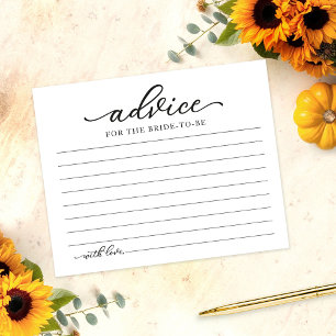 Carte de conseils pour une baby shower de mariage