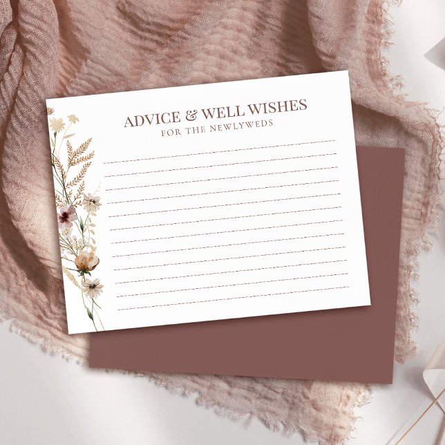 Carte de conseils pour une douche de mariée aux fl (Créateur téléchargé)