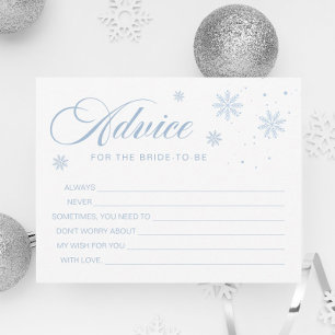 Carte de conseils pour une fête prénuptiale hivern