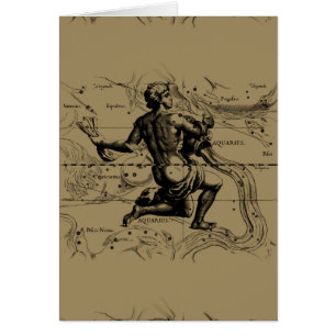 Carte de constellation de Verseau Hevelius 1690