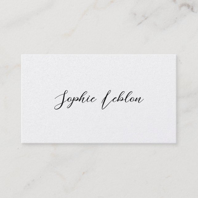 Carte de contact blanche avec nom de police Callig (Devant)